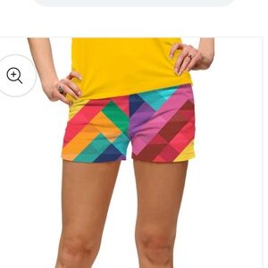 Loudmouth refraxation Colorful Zigzag Women mini Shorts golf athletic size 6 MTO